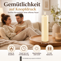 Deluxe Homeart LED Kerze mit Timerfunktion Creme