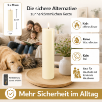 Deluxe Homeart LED Kerze mit Timerfunktion Creme