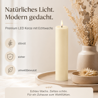 Deluxe Homeart LED Kerze mit Timerfunktion Creme