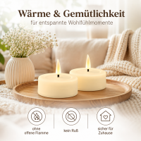 Deluxe Homeart LED Kerze mit Timerfunktion Creme Großes Teelicht