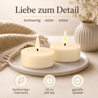 Deluxe Homeart LED Kerze mit Timerfunktion Creme Großes Teelicht