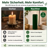 Deluxe Homeart LED Kerze mit Timerfunktion Dunkel Grün