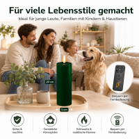 Deluxe Homeart LED Kerze mit Timerfunktion Dunkel Grün