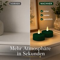 Deluxe Homeart LED Kerze mit Timerfunktion Dunkel Grün Großes Teelicht