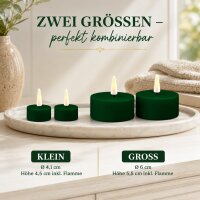 Deluxe Homeart LED Kerze mit Timerfunktion Dunkel Grün Großes Teelicht