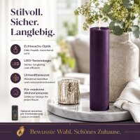 Deluxe Homeart LED Kerze mit Timerfunktion Dunkel Lila