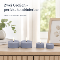 Deluxe Homeart LED Kerze mit Timerfunktion Dust Blue Großes Teelicht