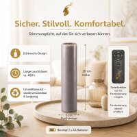 Deluxe Homeart LED Kerze mit Timerfunktion Grau