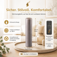 Deluxe Homeart LED Kerze mit Timerfunktion Grau