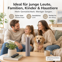 Deluxe Homeart LED Kerze mit Timerfunktion Grau