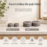 Deluxe Homeart LED Kerze mit Timerfunktion Grau Großes Teelicht