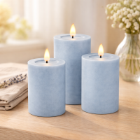 Deluxe Homeart LED Kerze mit Timerfunktion Ice Blue