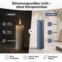 Deluxe Homeart LED Kerze mit Timerfunktion Ice Blue