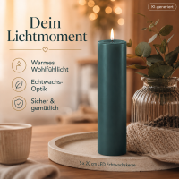 Deluxe Homeart LED Kerze mit Timerfunktion Jade Grün