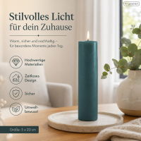 Deluxe Homeart LED Kerze mit Timerfunktion Jade Grün