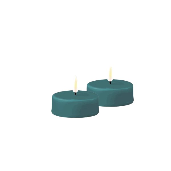 Deluxe Homeart LED Kerze mit Timerfunktion Jade Grün Großes Teelicht