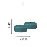 Deluxe Homeart LED Kerze mit Timerfunktion Jade Grün Großes Teelicht
