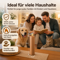 Deluxe Homeart LED Kerze mit Timerfunktion Karamell Braun