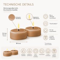 Deluxe Homeart LED Kerze mit Timerfunktion Karamell Braun Großes Teelicht