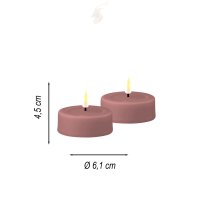 Deluxe Homeart LED Kerze mit Timerfunktion Light Purple Großes Teelicht