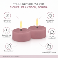 Deluxe Homeart LED Kerze mit Timerfunktion Light Purple Großes Teelicht
