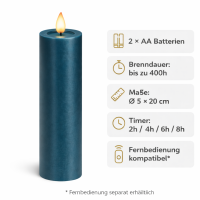 Deluxe Homeart LED Kerze mit Timerfunktion Petrol