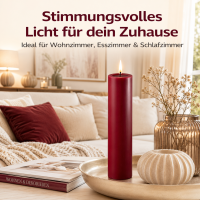 Deluxe Homeart LED Kerze mit Timerfunktion Bordeaux