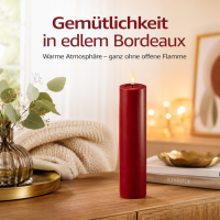 Deluxe Homeart LED Kerze mit Timerfunktion Bordeaux