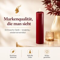 Deluxe Homeart LED Kerze mit Timerfunktion Bordeaux