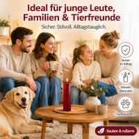 Deluxe Homeart LED Kerze mit Timerfunktion Bordeaux