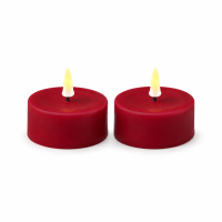 Deluxe Homeart LED Kerze mit Timerfunktion Bordeaux Großes Teelicht