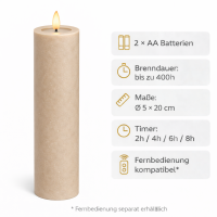 Deluxe Homeart LED Kerze mit Timerfunktion Sand