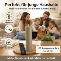 Deluxe Homeart LED Kerze mit Timerfunktion Sand