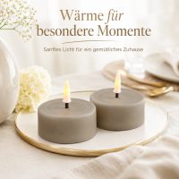 Deluxe Homeart LED Kerze mit Timerfunktion Sand Großes Teelicht