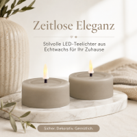 Deluxe Homeart LED Kerze mit Timerfunktion Sand Großes Teelicht