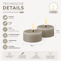 Deluxe Homeart LED Kerze mit Timerfunktion Sand Großes Teelicht