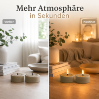 Deluxe Homeart LED Kerze mit Timerfunktion Sand Großes Teelicht