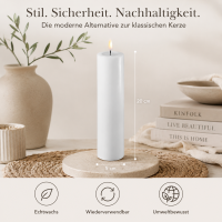 Deluxe Homeart LED Kerze mit Timerfunktion Weiß