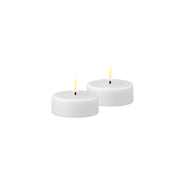 Deluxe Homeart LED Kerze mit Timerfunktion Weiß Großes Teelicht