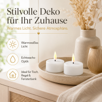 Deluxe Homeart LED Kerze mit Timerfunktion Weiß Großes Teelicht