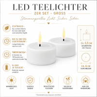 Deluxe Homeart LED Kerze mit Timerfunktion Weiß Großes Teelicht