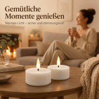 Deluxe Homeart LED Kerze mit Timerfunktion Weiß Großes Teelicht