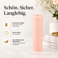 Deluxe Homeart LED Kerze mit Timerfunktion Hell Rosa