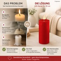 Deluxe Homeart LED Kerze mit Timerfunktion Rot