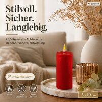 Deluxe Homeart LED Kerze mit Timerfunktion Rot