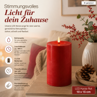 Deluxe Homeart LED Kerze mit Timerfunktion Rot