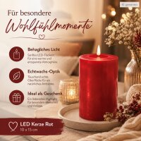Deluxe Homeart LED Kerze mit Timerfunktion Rot