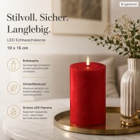 Deluxe Homeart LED Kerze mit Timerfunktion Rot