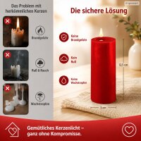 Deluxe Homeart LED Kerze mit Timerfunktion Rot