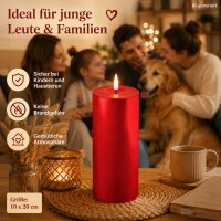 Deluxe Homeart LED Kerze mit Timerfunktion Rot